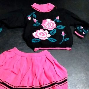 2 toddler sweater and skirt